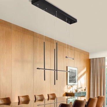Nova Luce Elettra - hanglamp - 110 x 15 x 200 cm - 35W LED incl. - zand zwart