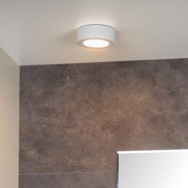 Lucide Brice-Led - plafondverlichting - Ø 11,7 x 3,9 cm - 8W dimbare LED incl. - IP44 - wit