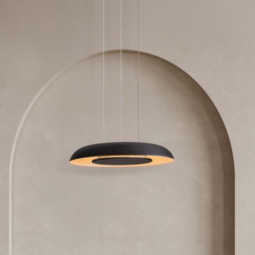 Nova Luce Epos - hanglamp - Ø 40 x 145 cm - 24W dimbare LED incl. - zandzwart en wit