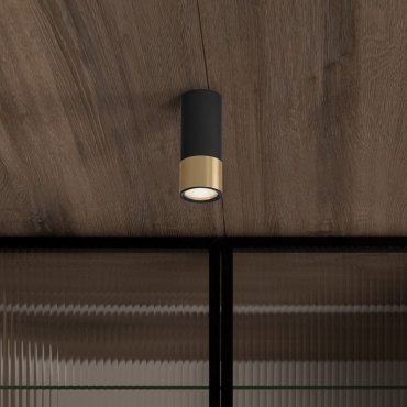 Nova Luce Picto - opbouwspot - Ø 6 x 15 cm - zwart en goud