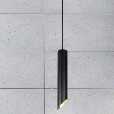 Nova Luce Pero - hanglamp - Ø 6 x 150 cm - zwart en goud