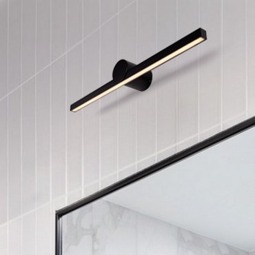 Nova Luce Breggo - wandlamp - 61 x 7,5 x 10 cm - 12W LED incl. - IP54 - zandzwart