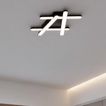 Nova Luce Willow - plafondlamp - 51 x 39 x 5,6 cm - 38W dimbare LED incl. - zandzwart
