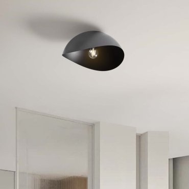Nova Luce Opsi - plafondlamp - Ø 40 x 20 cm - zandzwart
