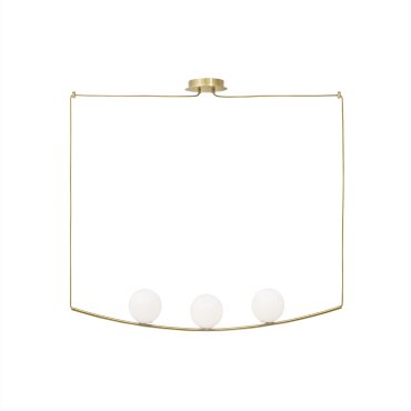Nova Luce Vitton - hanglamp - 180 x 15 x 120 cm - messing en wit