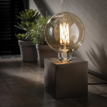 SHOWROOMMODEL - Vico Block - tafellamp - 10 cm - zwart nikkel
