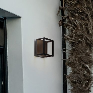 Nova Luce Misti - buiten wandverlichting - 18 x 18 x 13 cm - 9W LED incl. - IP65 - donker antraciet