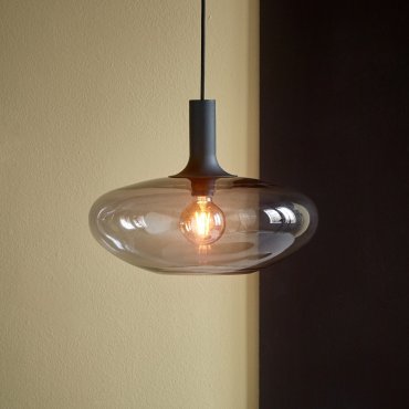 Nordlux Alton - hanglamp - Ø 35 x 330 cm - zwart en gerookt glas