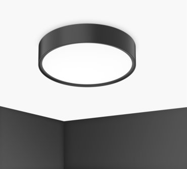 Century Italia Blanca Luxe - plafondlamp - Ø 40 x 7 cm - 24W LED incl. - zwart