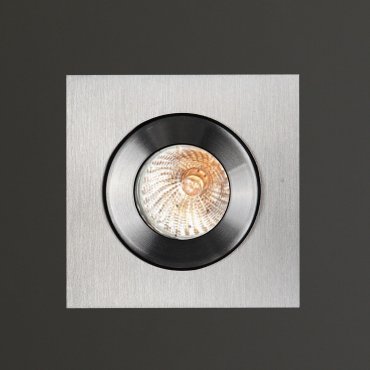 Maxlight Shower - inbouwspot 1L - 60 x 60 mm, Ø 46 mm inbouwmaat - IP44 - geborsteld aluminium