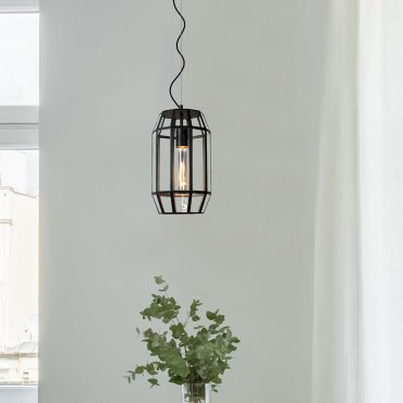 Lucide Fern - hanglamp - Ø 20 x 160 cm - zwart