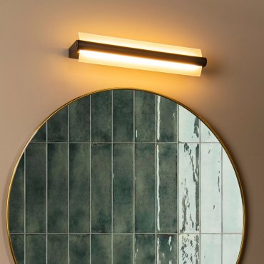 Lucide Wanda - wandlamp - 45 x 10,2 x 8,9 cm - 15W LED incl. - IP44 - zwart