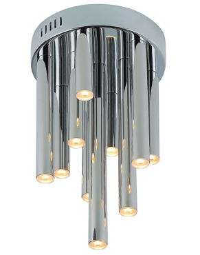 Maxlight Organic - plafondverlichting - Ø 20 x 34 cm - 10 x 1W dimbare LED incl. - chroom