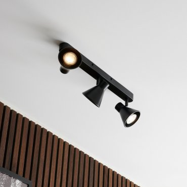 Nordlux Eik 9 - opbouwspot 3L - 45 x 8,6 cm - zwart