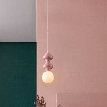 Nova Luce Clio - hanglamp - Ø 18 x 215 cm - roze, wit en opaalglas