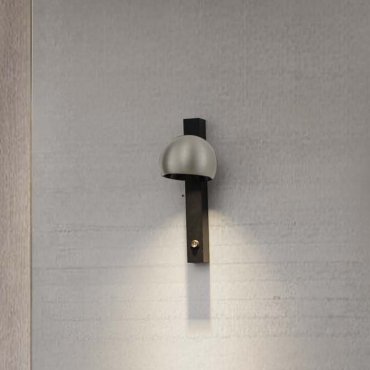 Nova Luce Lusa - wandlamp - Ø 10 x 26 x 13 cm - 10W LED incl. - mistig nikkel en zwart