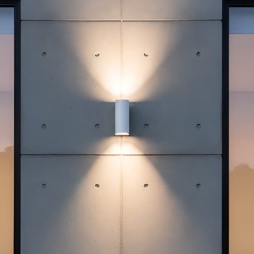 VK Lighting Dust - wandlamp - 7,1 x 17,1 x 9,6 cm - 2 x 6W LED incl. - IP65 - zandwit