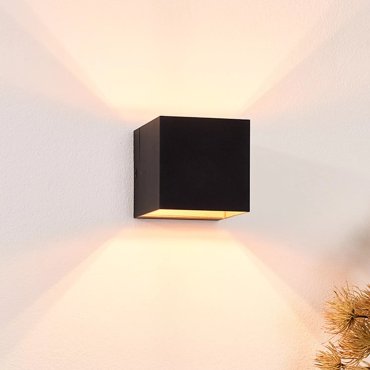 Lucide Devi - wandverlichting - 8 x 10,5 x 8 cm - zwart
