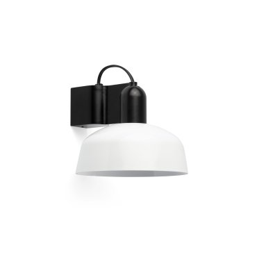 Faro Tatawin - wandlamp - Ø 18,4 x 15,5 cm - satijnzwart en glanswit