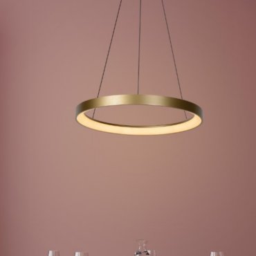 Lucide Vidal - hanglamp - Ø 58 x 70 cm - 50W LED incl. - mat goud/messing