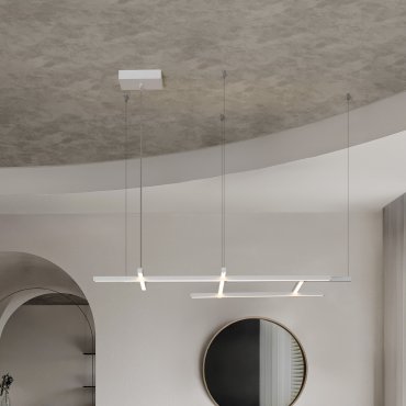 Nova Luce Pace - hanglamp - 102 x 204 x 80 cm - 83W dimbare LED incl. - zandwit