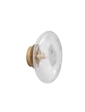 Nova Luce King - wandlamp - Ø 26 x 14,6 cm - messing goud en transparant