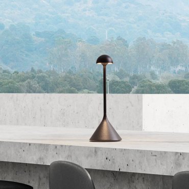 Nova Luce Dalt - oplaadbare tafellamp buiten - Ø 9,5 x 25 cm - 1W dimbare LED incl. - IP54 - zandzwart