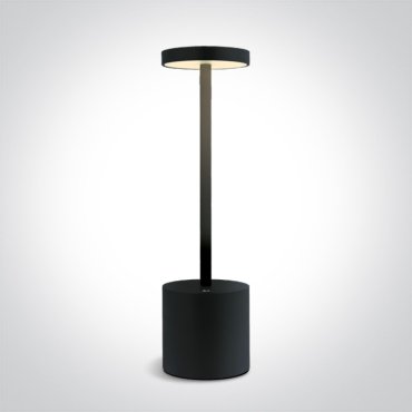 ONE Light Portable Table Lights - oplaadbare tafellamp - Ø 8 x 29 cm - 3 stappen dimbaar - 3W LED incl. - IP54 - zwart