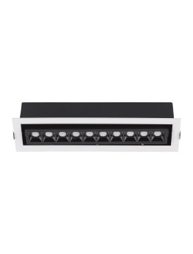 Nova Luce Cantia - inbouwspot - 32,5 x 8,2 cm - 306 x 72 mm inbouwmaat - 22,5W LED incl. - zwart - warm wit