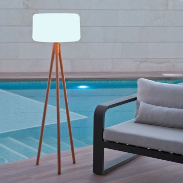 New Garden Chloe - oplaadbare vloerlamp met zonnepaneel - Ø 45 x 140 cm - 4,5W dimbare LED incl. - IP65 - wit