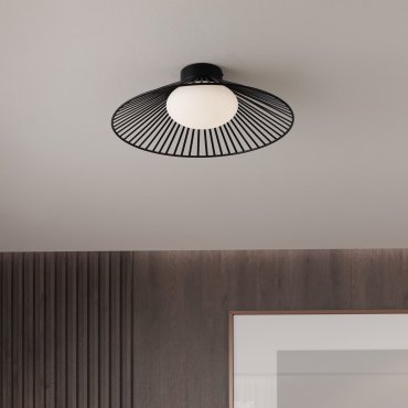 Nova Luce Brume - plafondlamp - Ø 50 x 15 cm - 15W LED incl. - mat zwart