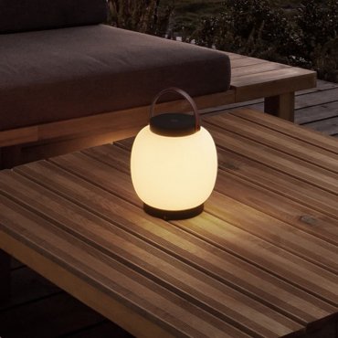 Nova Luce Jigra - draagbare oplaadbare lichtbron - Ø 16 x 22,8 cm - 2W dimbare LED incl. - IP54 - donker antraciet