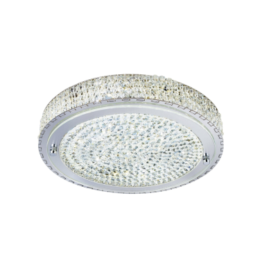 Searchlight Flush - plafondverlichting - Ø 40 x 8,5 cm - 24W dimbare LED incl. - transparant