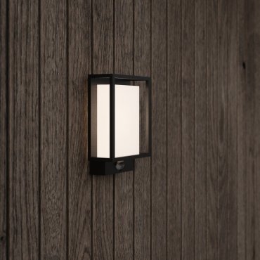 Nordlux Nestor - buiten wandverlichting met bewegingsmelder - 14,7 x 22,1 cm - 8W LED incl. - IP44 - zwart