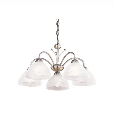 Searchlight Milanese - hanglamp - Ø 56 x 78 cm - antiek messing en albast