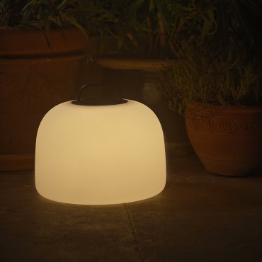 Nordlux Kettle To-Go 36 - oplaadbare tafellamp buiten - 36 x 30,8 cm - 6,8W LED incl. - IP65 - wit en zwart
