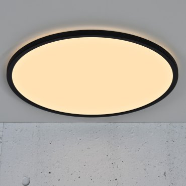 Nordlux Oja - plafondverlichting - Ø 60 x 3,2 cm - 3 stappen Moodmaker functie - 38W LED incl. (2700K) - zwart