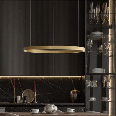 Nova Luce Elowen - hanglamp - Ø 98 x 150 cm - 106W dimbare LED incl. - goud