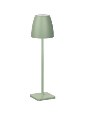 Nova Luce Colt - tafellamp met usb-poort - Ø 11 x 38 cm - 2W dimbare LED incl. - IP54 - olijfgroen