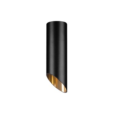 Nova Luce Oslo - opbouwspot - Ø 6 x 15 cm - zwart en goud