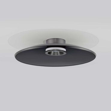 Nova Luce Esti - plafondlamp - Ø 50 x 10,6 cm - 33W dimbare LED incl. - geborsteld nikkel en rokerig glas