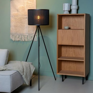 Lucide Tagalog  - vloerlamp - Ø 55 x 142 cm - zwart