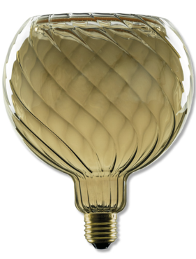 Segula LED lamp - Floating Line Twisted - Ø 15 x 18,5 cm - E27 - 6W dimbaar - 1900K - gerookt
