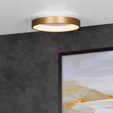 Lucide Vidal - plafondverlichting - Ø 28 x 6 cm - 21W LED incl. - mat goud/messing