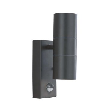 Searchlight Watford -buiten wandverlichting met bewegingsmelder - 7 x 21,5 cm - IP44 - satijn zwart