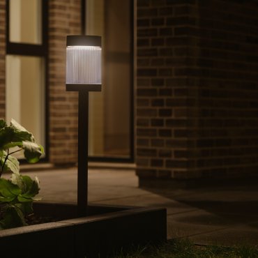 Nordlux Coupar Solar - tuinpaal op zonne-energie - Ø 14 x 80 cm - 3,2W LED incl. - IP44 - zwart