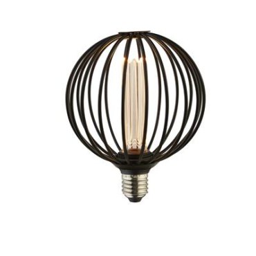 Searchlight Deco LED - Ø 12,5 x 16 cm - E27 - 3,5W dimbaar - 1800K - zwart