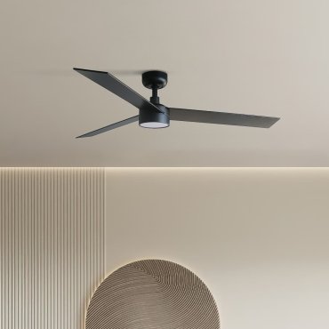 Faro Rudder L - plafondventilator met licht - Ø 132 cm - mat zwart
