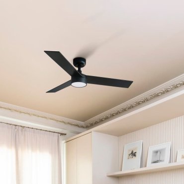 Faro Rudder S - plafondventilator met licht - Ø 106 cm - mat zwart