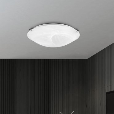Nova Luce Giorno - plafondverlichting - Ø 30 x 8 cm - albast en chroom